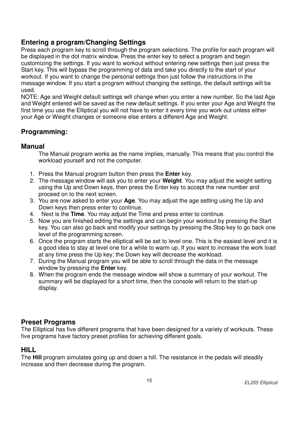 Spirit EL255 User Manual | Page 16 / 20
