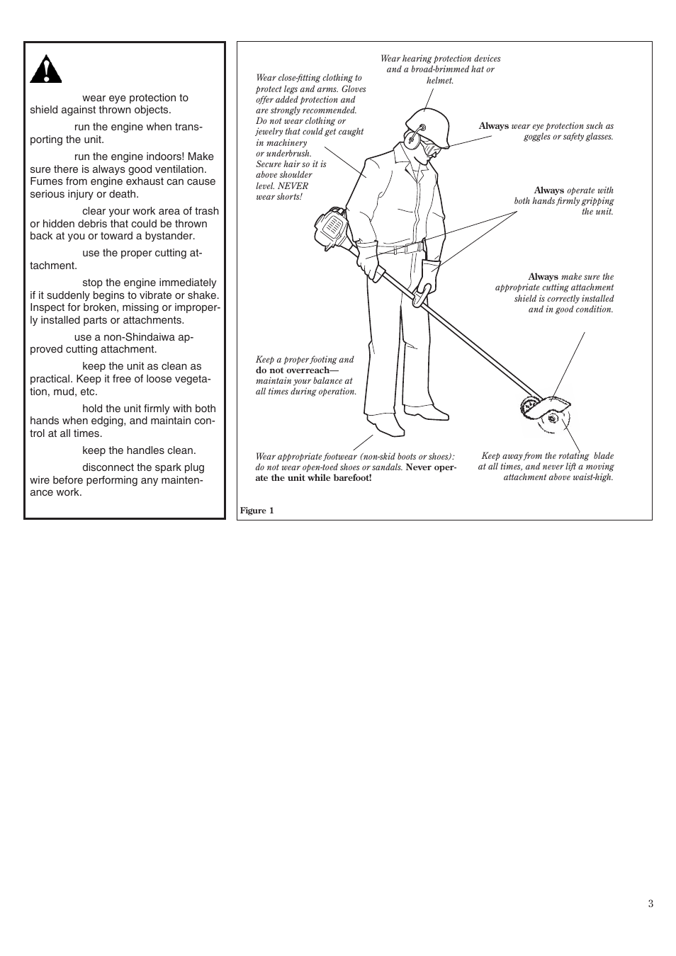 Safety instructions the properly equipped operator | Shindaiwa 81532 User Manual | Page 3 / 36