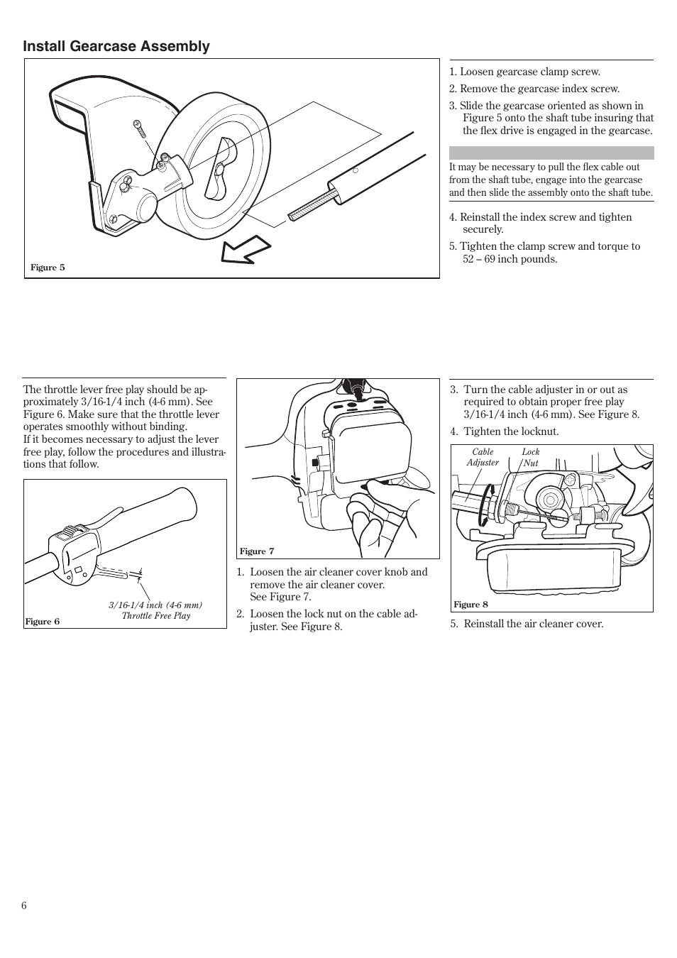 Assembly and adjustments, Assembly and adjustments install gearcase assembly | Shindaiwa 81532 User Manual | Page 6 / 36