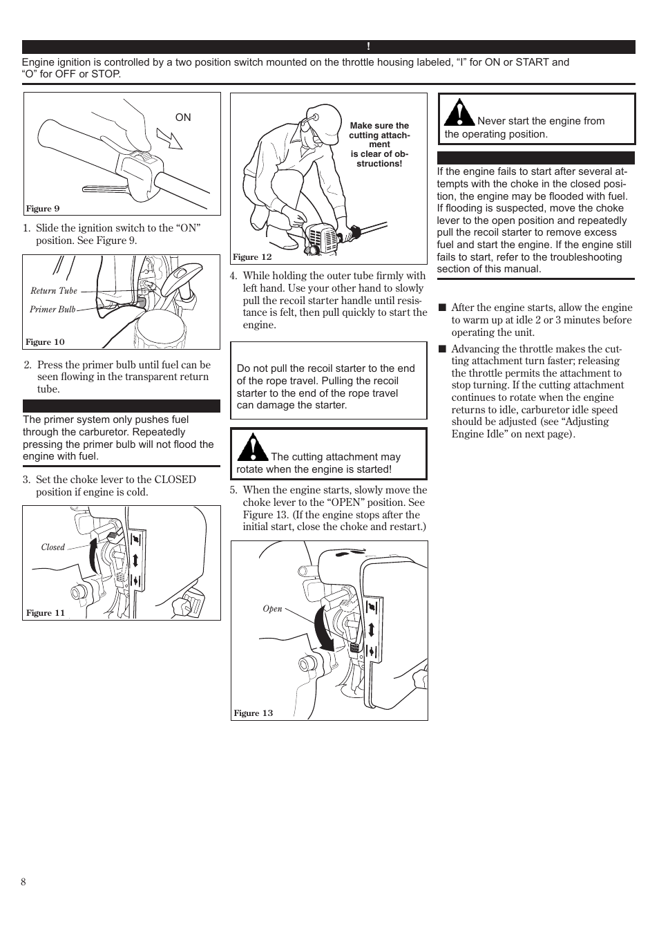 Starting the engine | Shindaiwa 81532 User Manual | Page 8 / 36