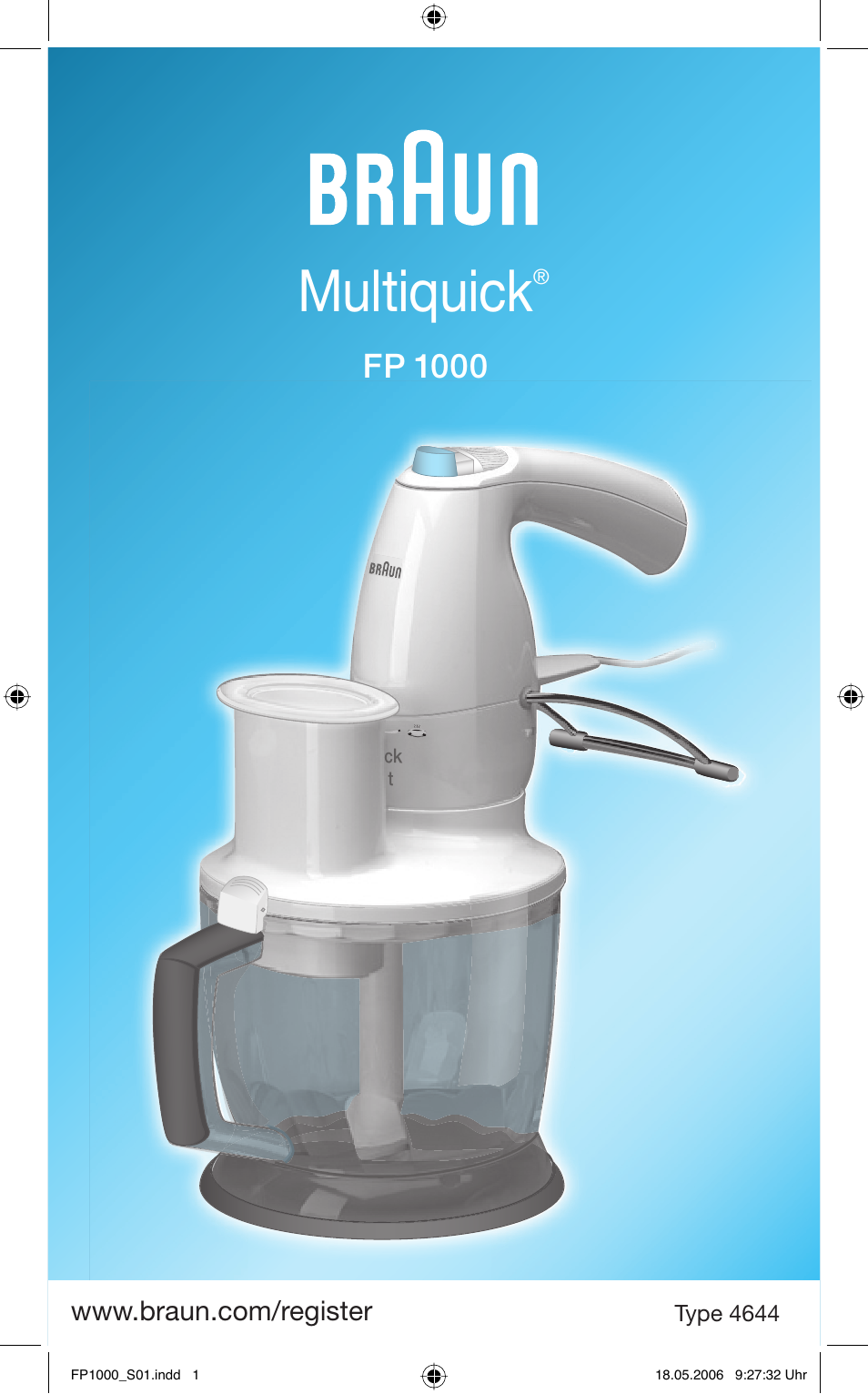 Braun Multiquick FP 1000 User Manual | 57 pages