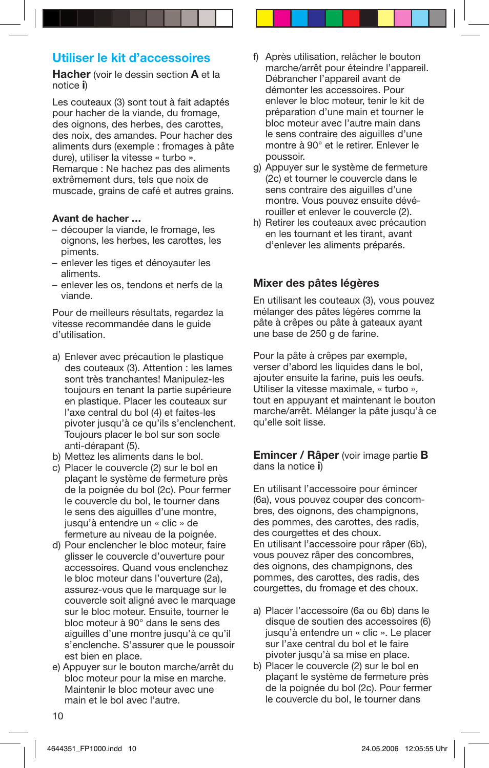 Utiliser le kit d’accessoires | Braun Multiquick FP 1000 User Manual | Page 10 / 57