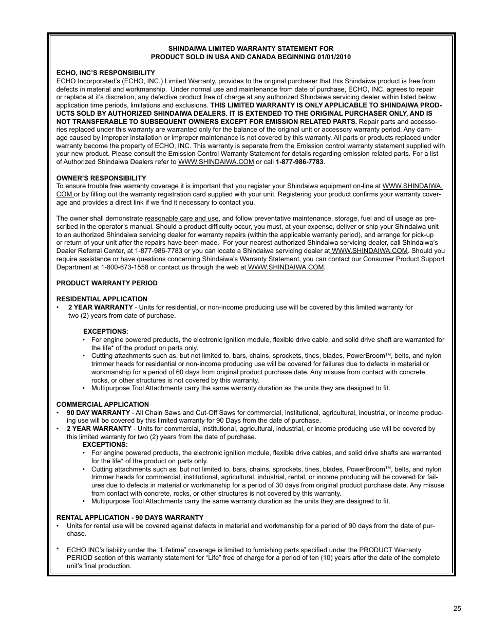 Shindaiwa C254 User Manual | Page 25 / 32