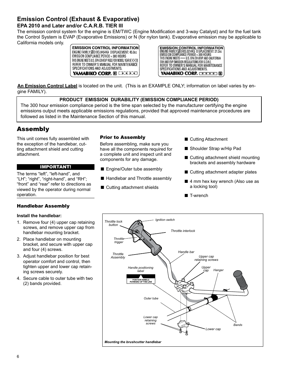 Assembly, Emission control (exhaust & evaporative) | Shindaiwa C254 User Manual | Page 6 / 32