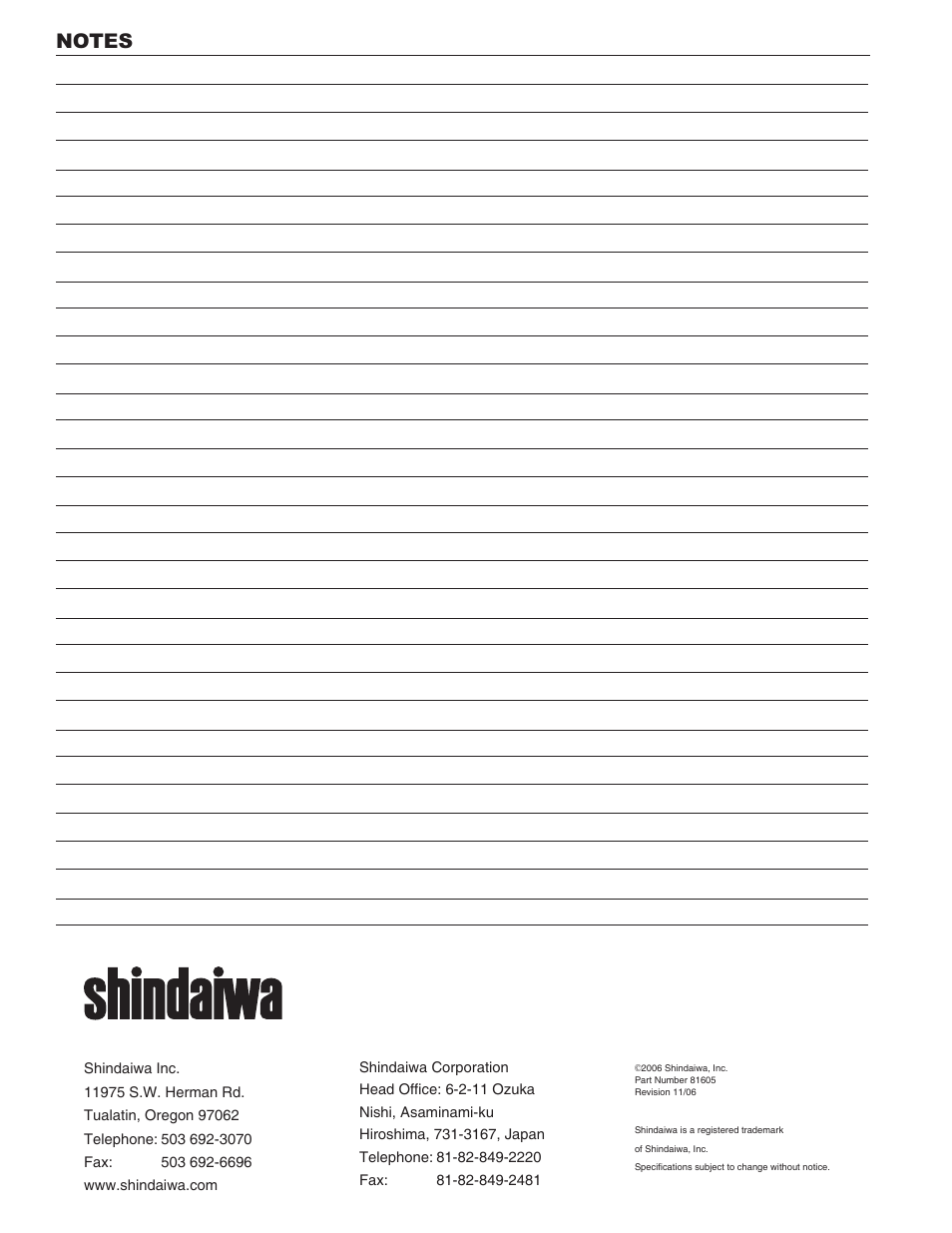 Shindaiwa 81605 User Manual | Page 20 / 40