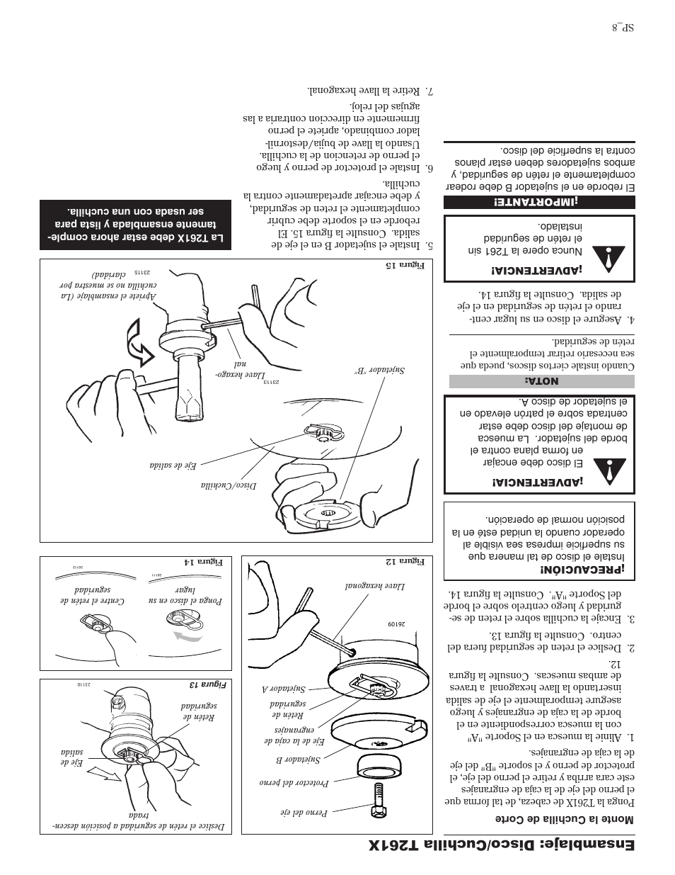 Ensamblaje: disco/cuchilla t261x | Shindaiwa 81605 User Manual | Page 33 / 40