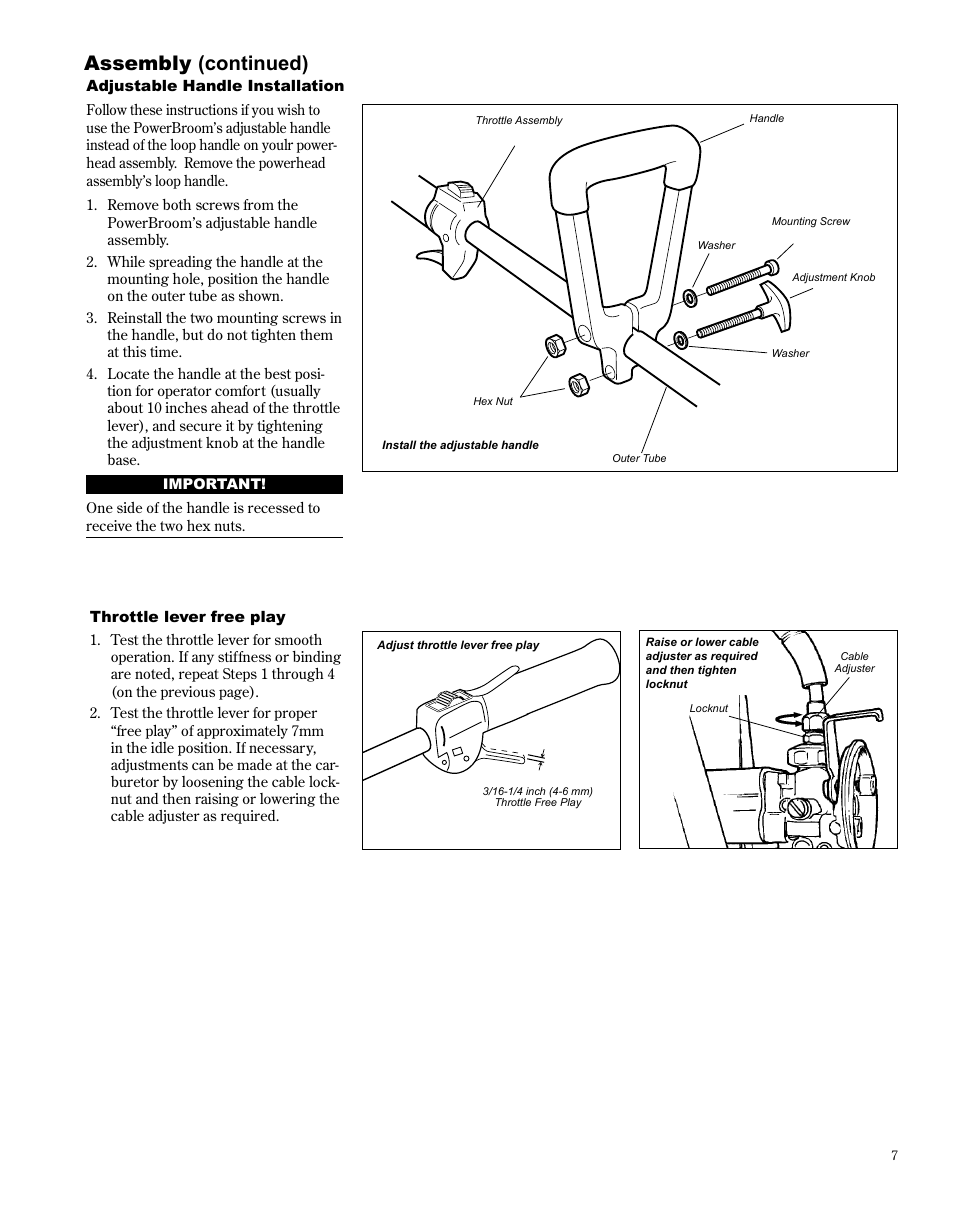 Assembly (continued) | Shindaiwa PowerBroom PB270 User Manual | Page 7 / 28