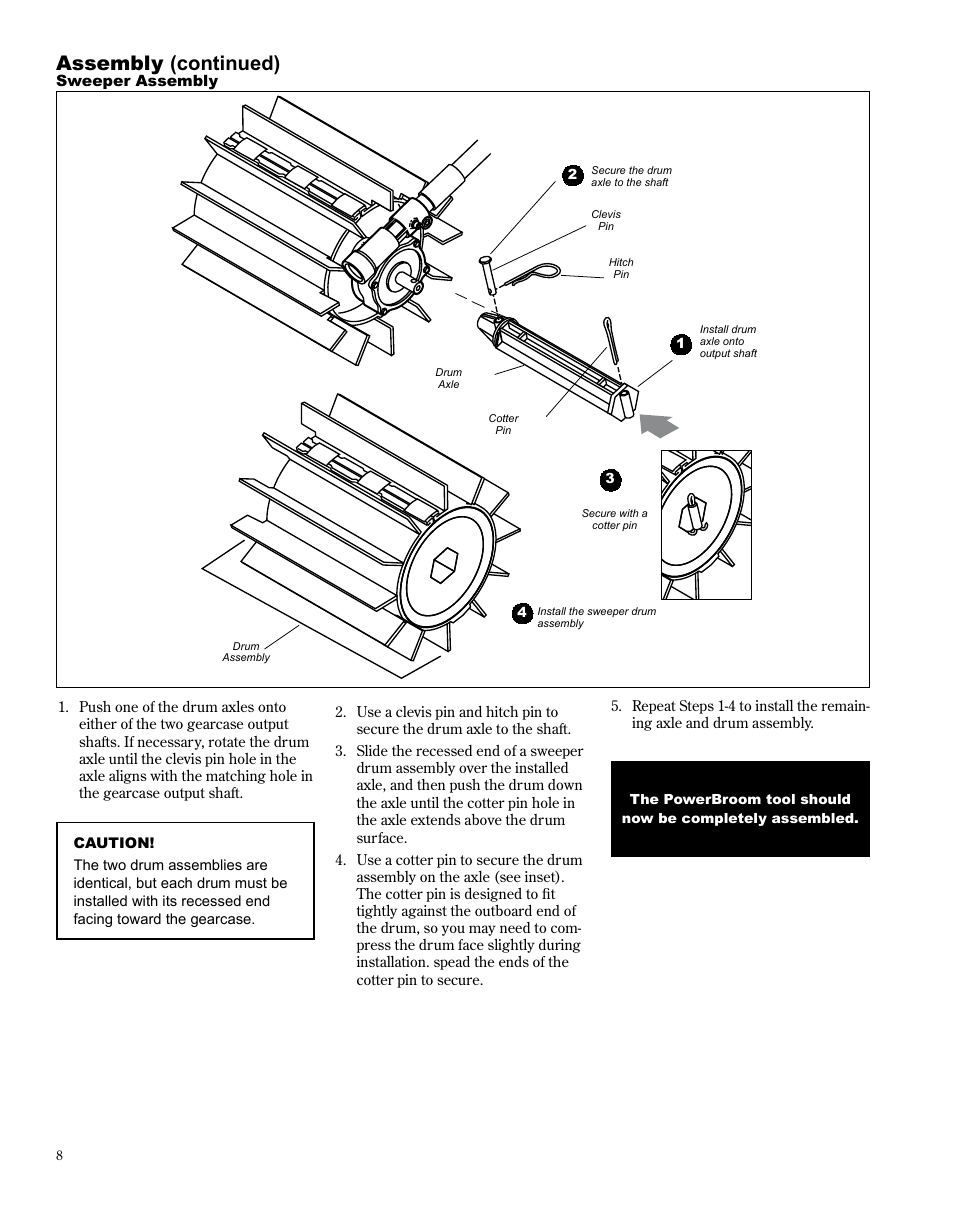 Assembly (continued) | Shindaiwa PowerBroom PB270 User Manual | Page 8 / 28