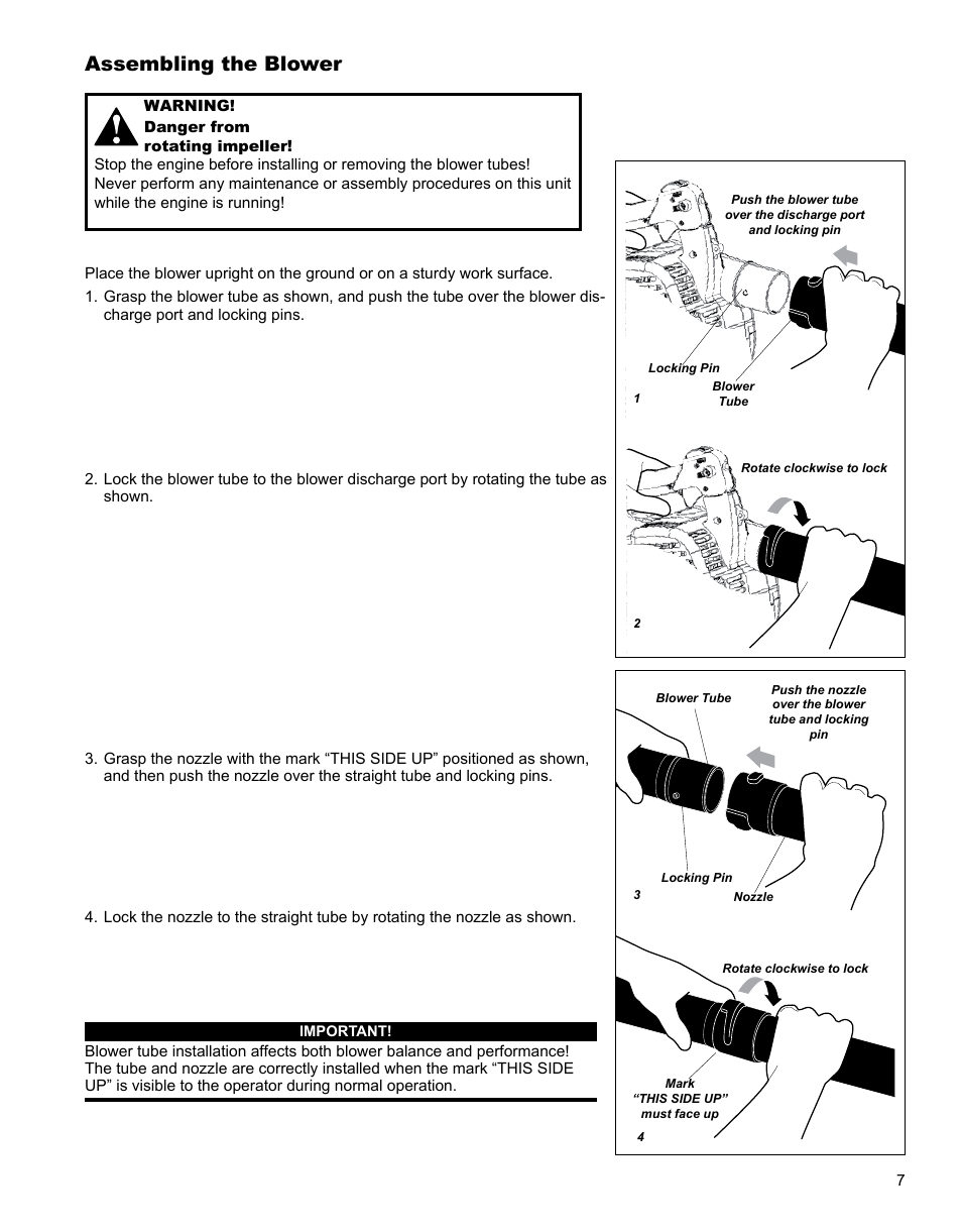 Assembling the blower | Shindaiwa EB344EF13 User Manual | Page 7 / 28