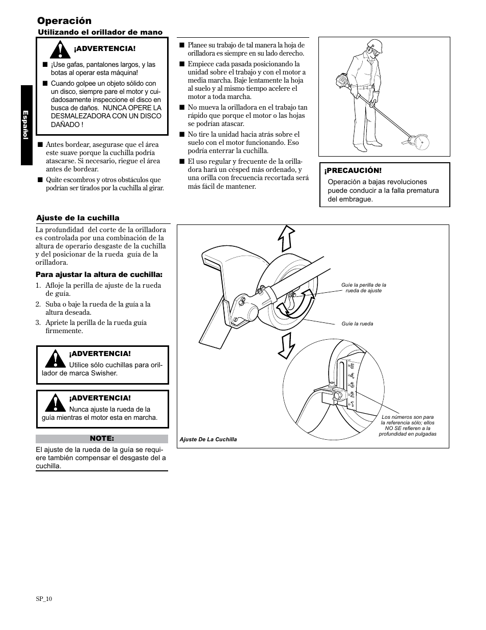 Operación | Shindaiwa 89307 User Manual | Page 30 / 60