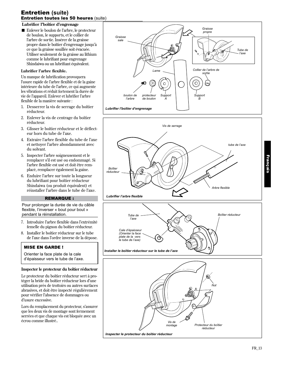 Entretien (suite) | Shindaiwa 89307 User Manual | Page 53 / 60