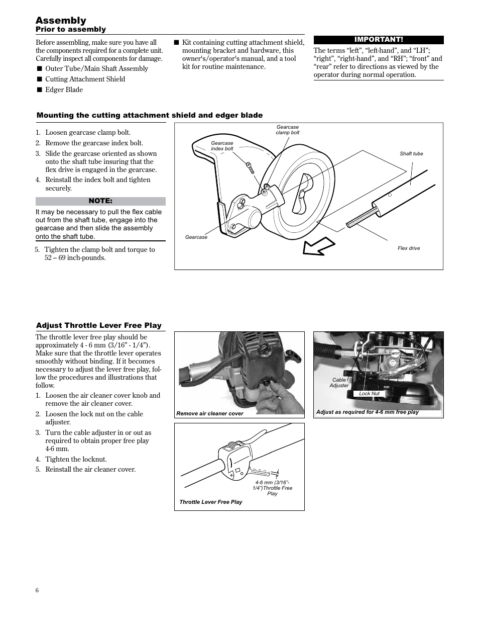 Assembly | Shindaiwa 89307 User Manual | Page 6 / 60