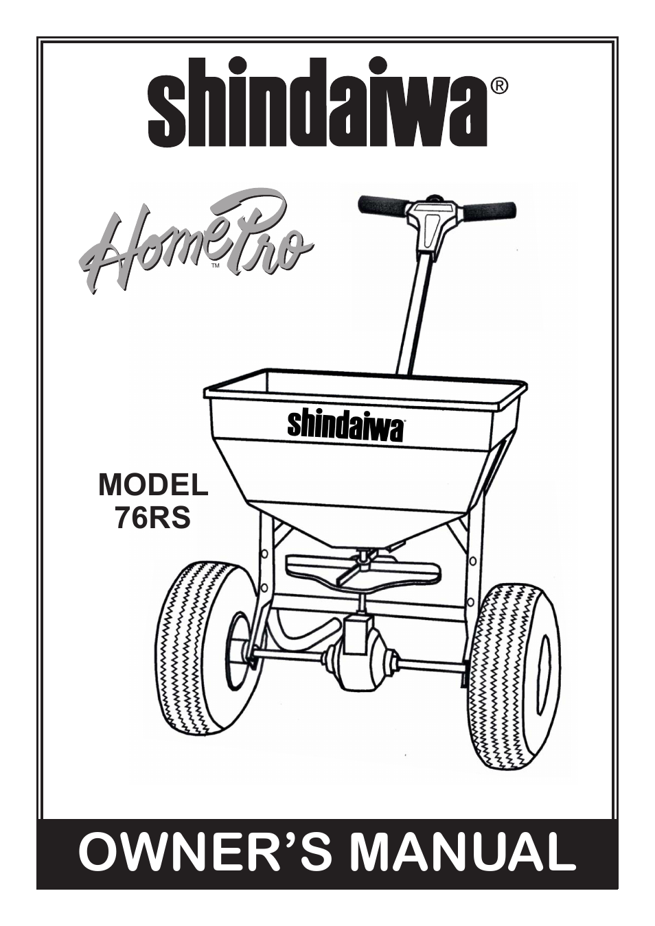 Shindaiwa HomePro 76RS User Manual | 8 pages