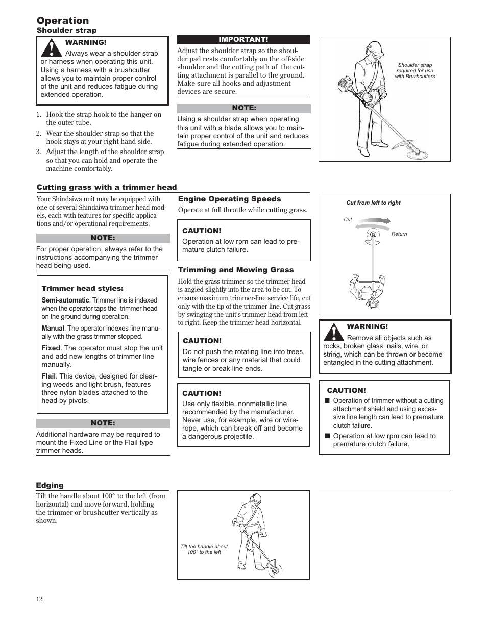 Operation | Shindaiwa 89302 User Manual | Page 12 / 72