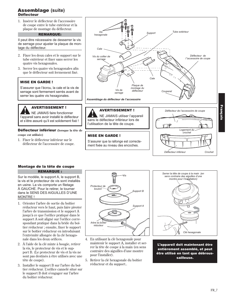 Assemblage (suite) | Shindaiwa 89302 User Manual | Page 55 / 72