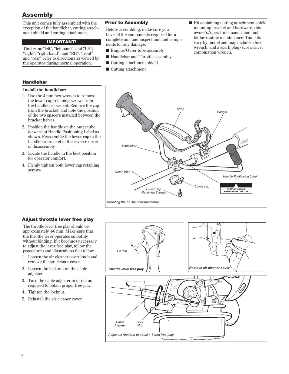 Assembly | Shindaiwa 89302 User Manual | Page 6 / 72