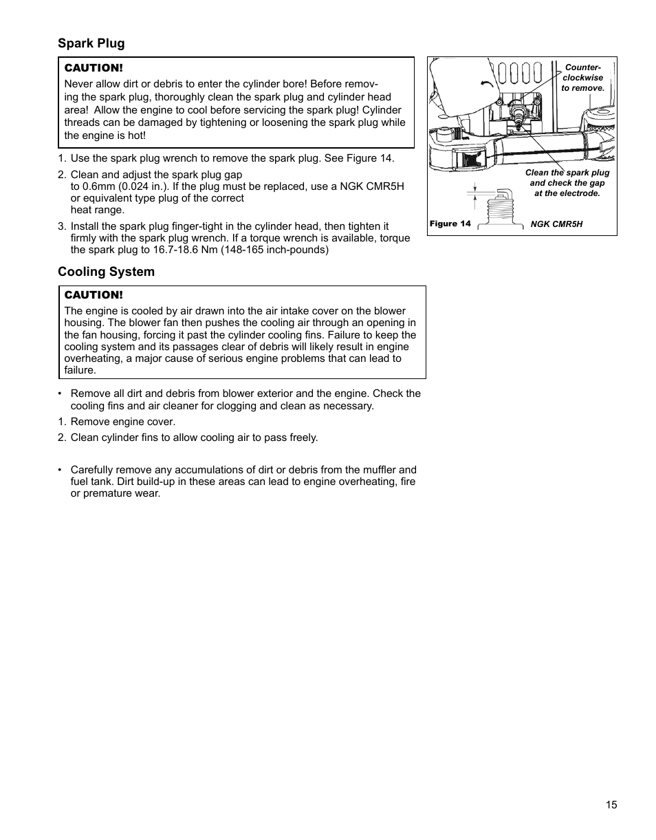 Maintenance, Spark plug cooling system | Shindaiwa X7501920500 User Manual | Page 15 / 28