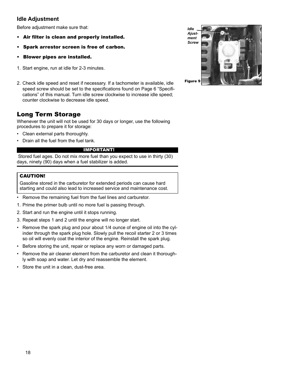 Exhaust system, Long term storage | Shindaiwa X7501920500 User Manual | Page 18 / 28