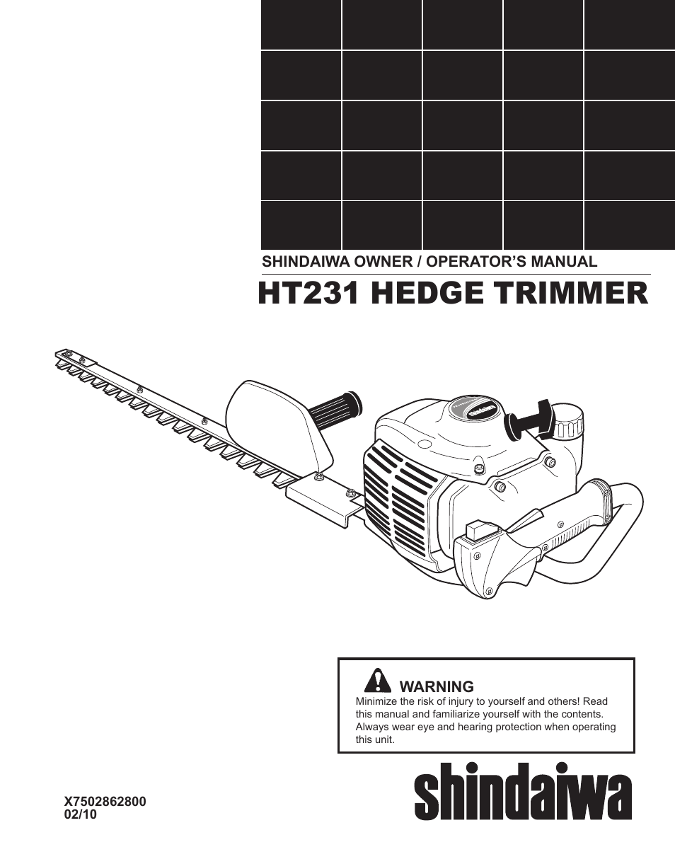 Shindaiwa HT231 User Manual | 28 pages