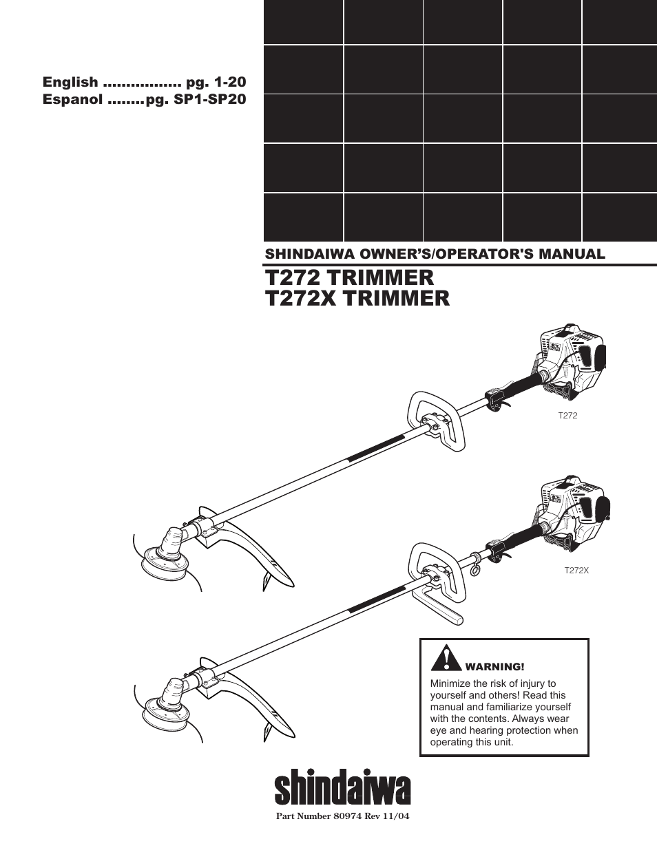 Shindaiwa 80974 User Manual | 40 pages