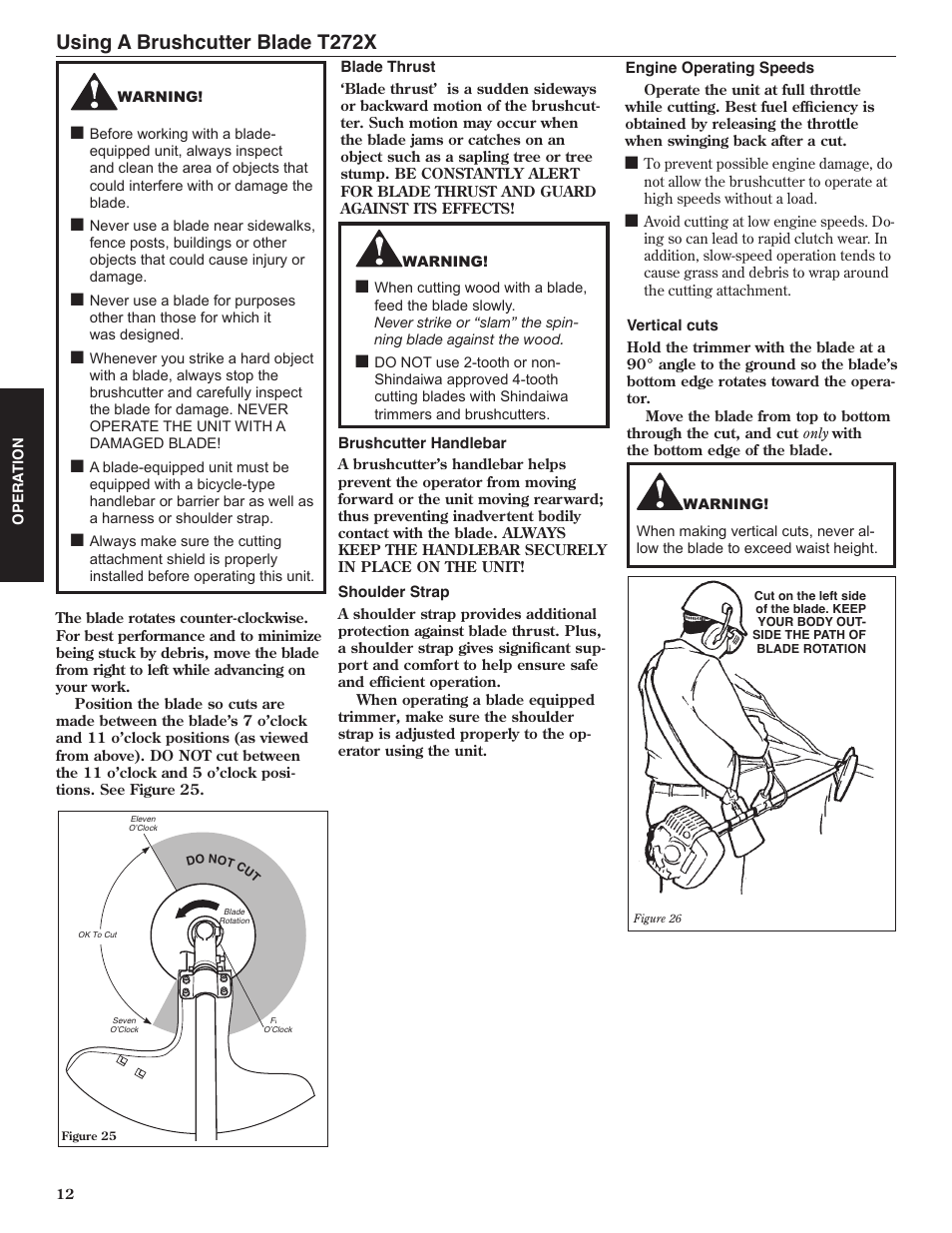 Using a brushcutter blade t272x | Shindaiwa 80974 User Manual | Page 12 / 40