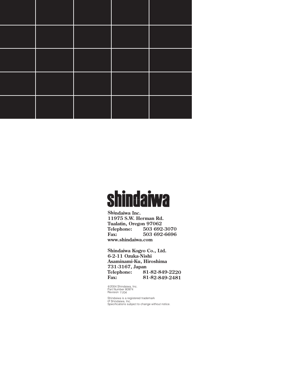 Shindaiwa 80974 User Manual | Page 40 / 40