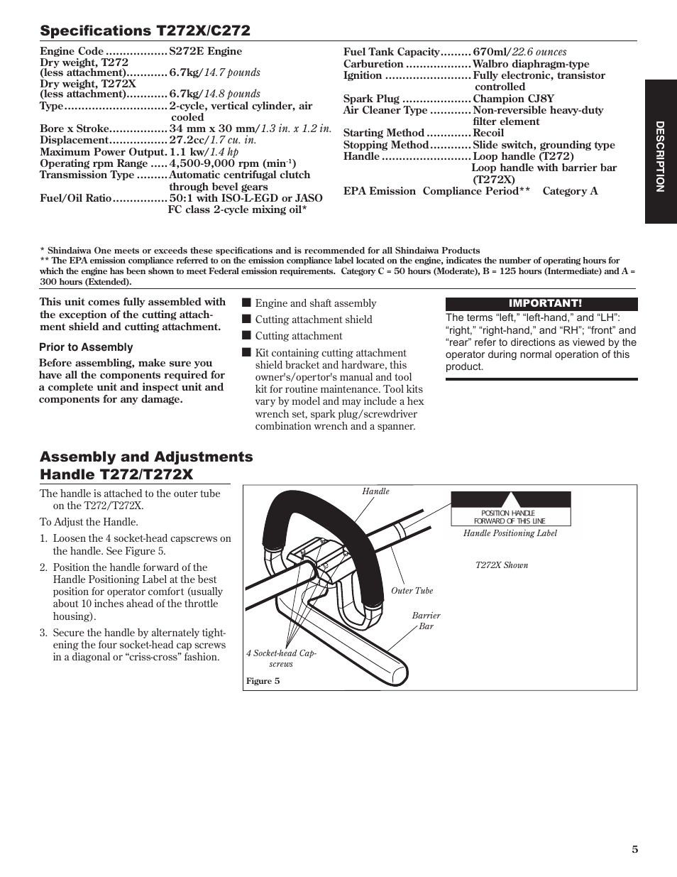 Shindaiwa 80974 User Manual | Page 5 / 40