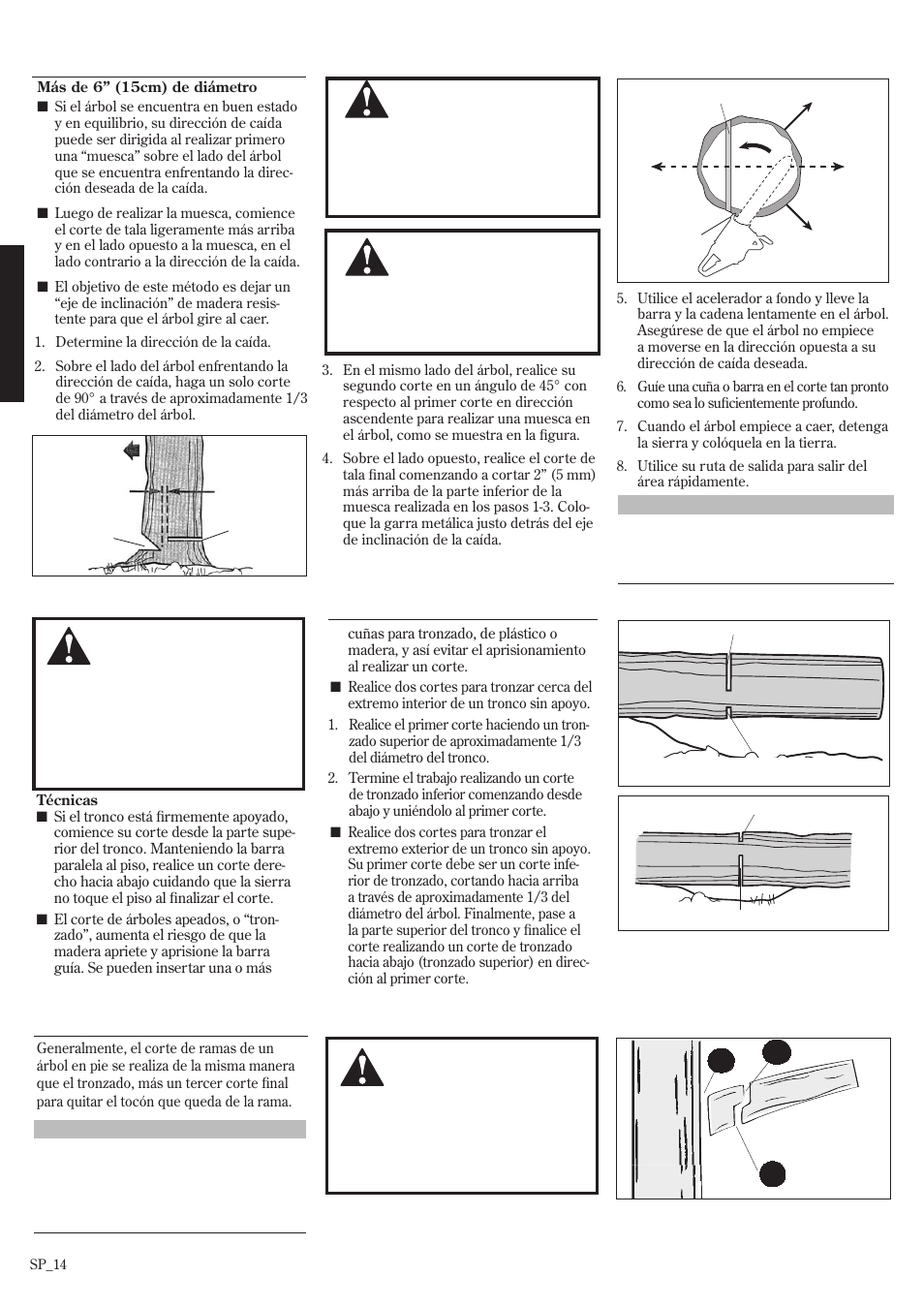 Tala de árboles (continuación) | Shindaiwa 502s User Manual | Page 36 / 66