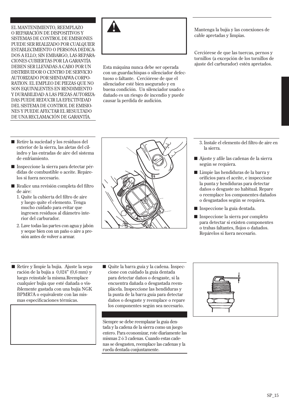 Mantenimiento | Shindaiwa 502s User Manual | Page 37 / 66