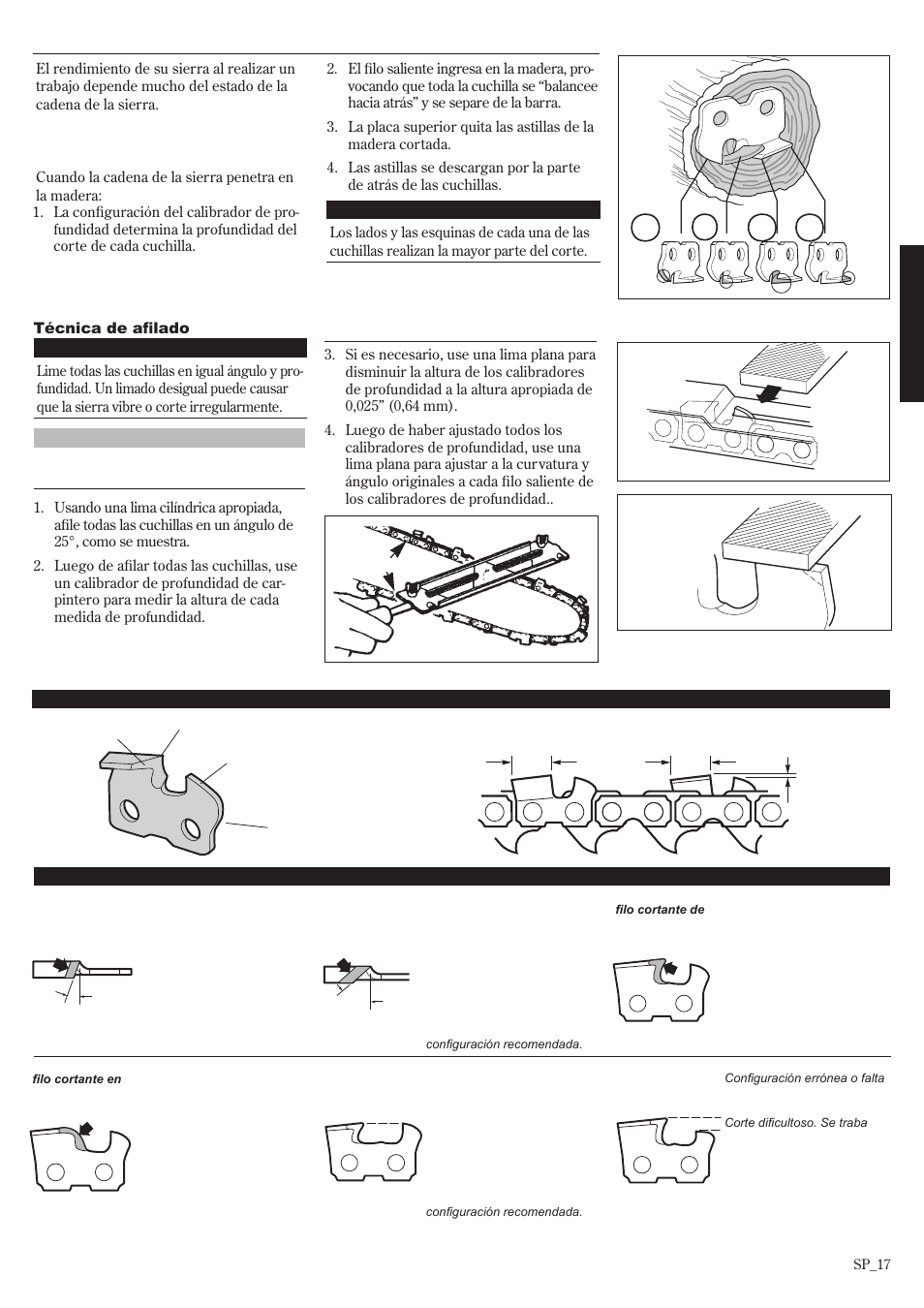 Rendimiento de la cadena de la sierra | Shindaiwa 502s User Manual | Page 39 / 66