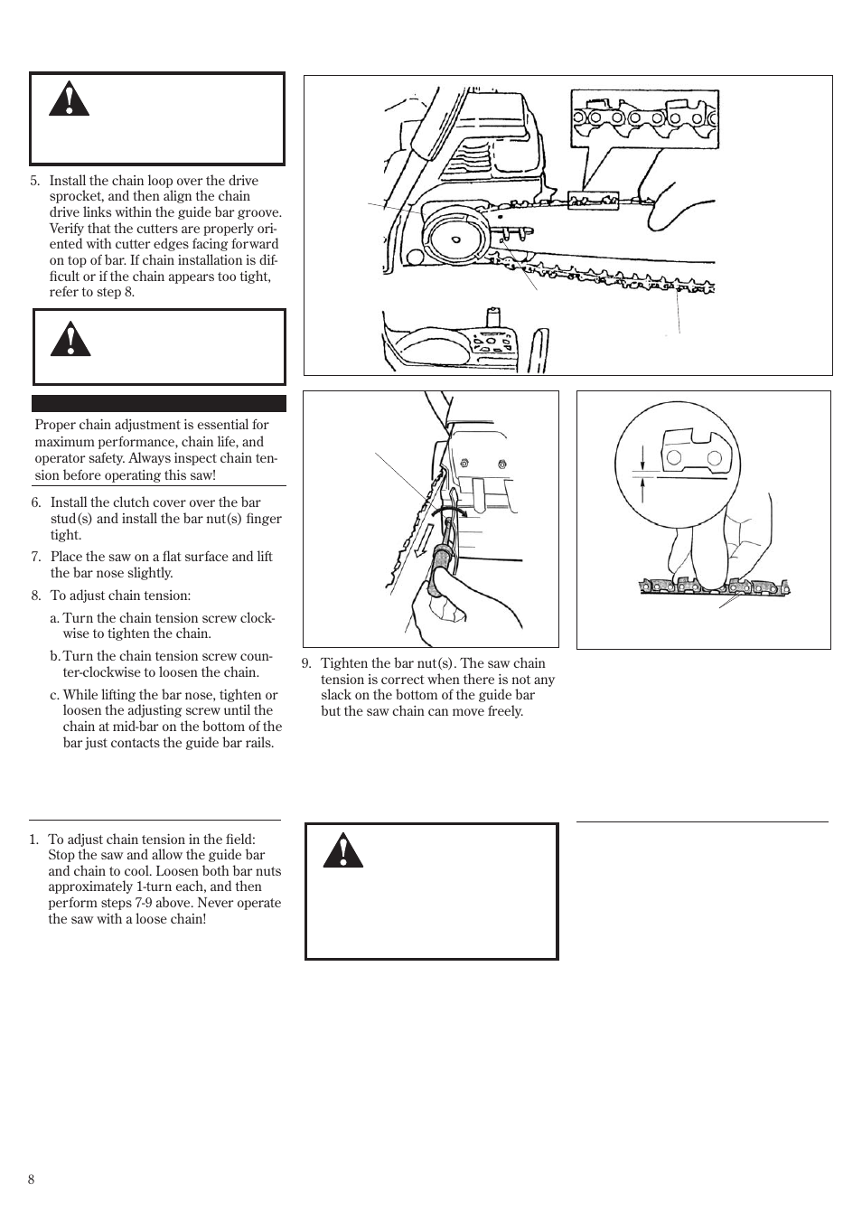Assembly and adjustments (continued) | Shindaiwa 502s User Manual | Page 8 / 66