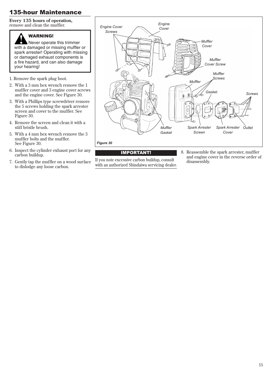 Hour maintenance | Shindaiwa 81643 User Manual | Page 15 / 60
