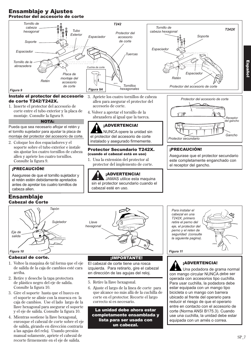 Ensamblaje y ajustes, Ensamblaje | Shindaiwa 81643 User Manual | Page 27 / 60