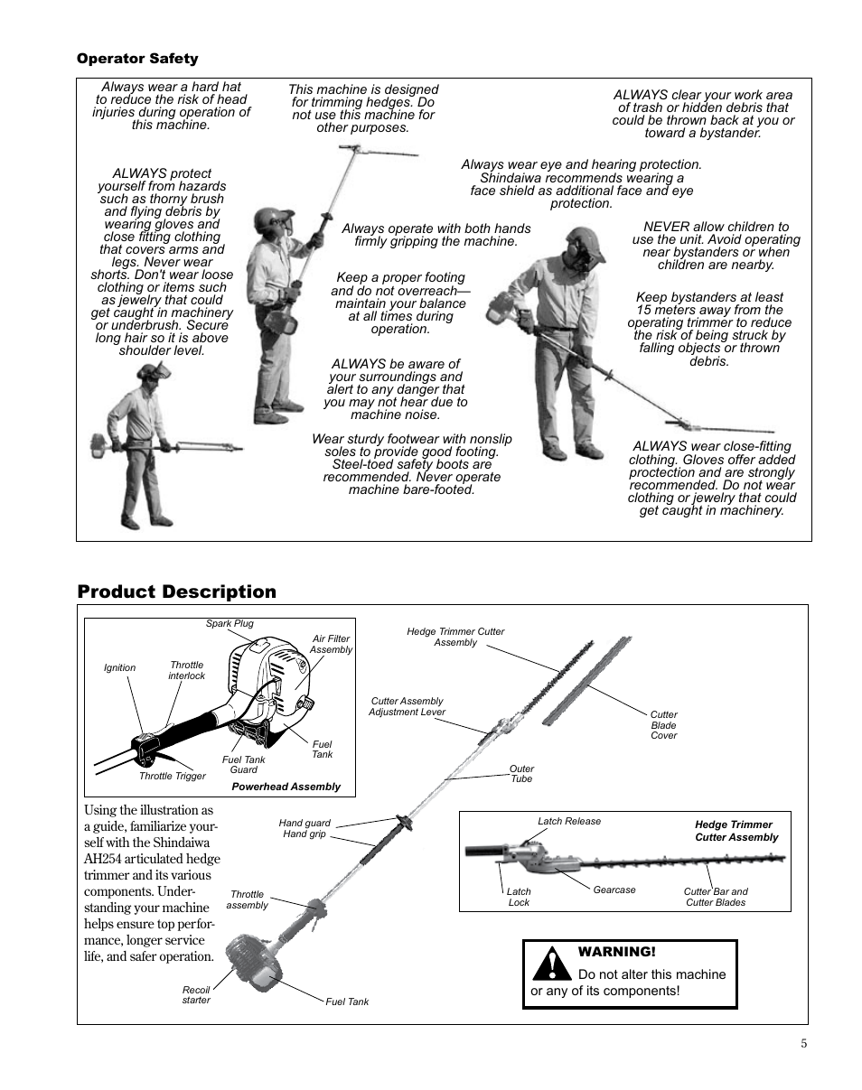 Product description | Shindaiwa X7502872400 User Manual | Page 5 / 28