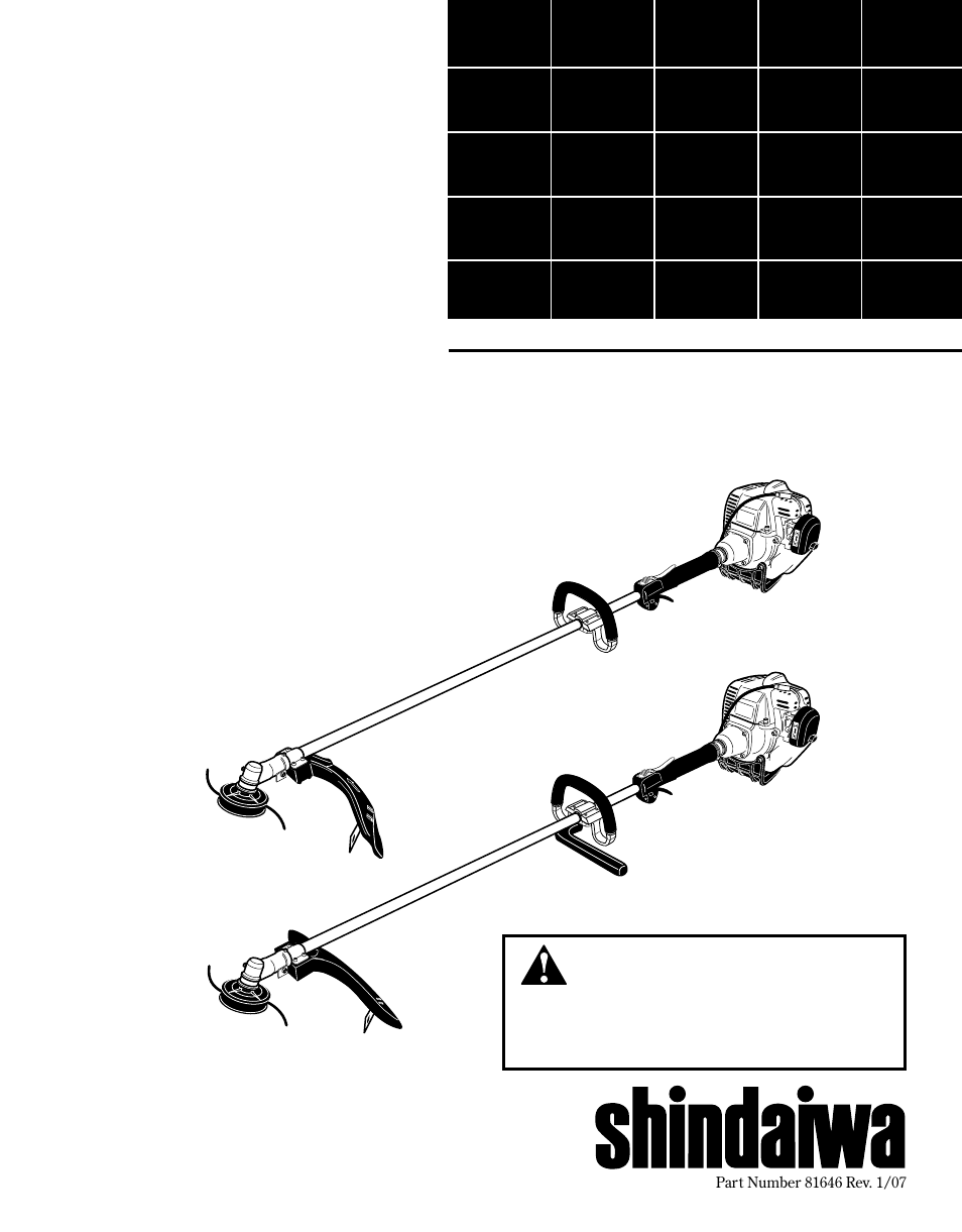 Shindaiwa 81646 User Manual | 48 pages