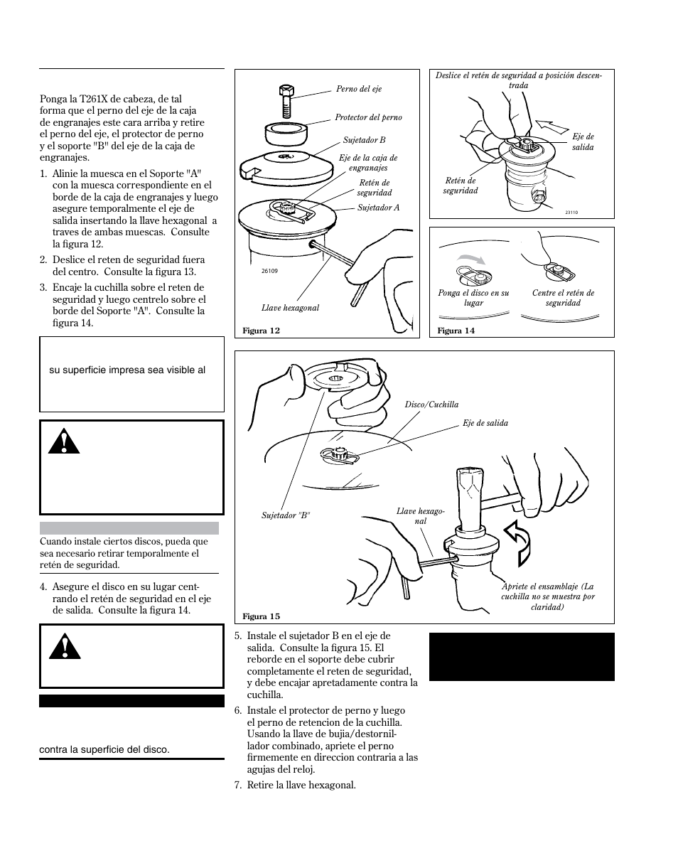 Description, Ensamblaje: disco/cuchilla t261x | Shindaiwa 81646 User Manual | Page 32 / 48