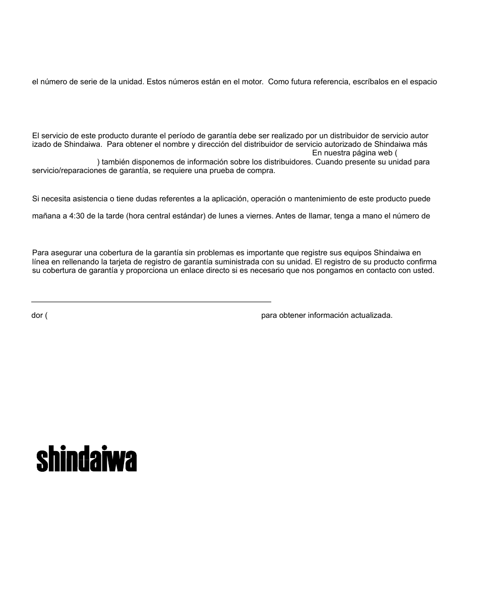 Troubleshooting, Información de servicio | Shindaiwa 81646 User Manual | Page 48 / 48