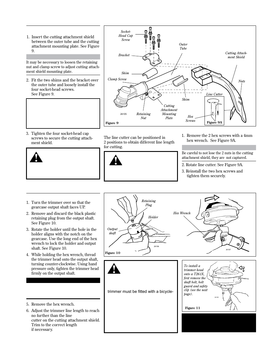 Assembly: trimmer head, Assembly: cutting attachment shield | Shindaiwa 81646 User Manual | Page 7 / 48