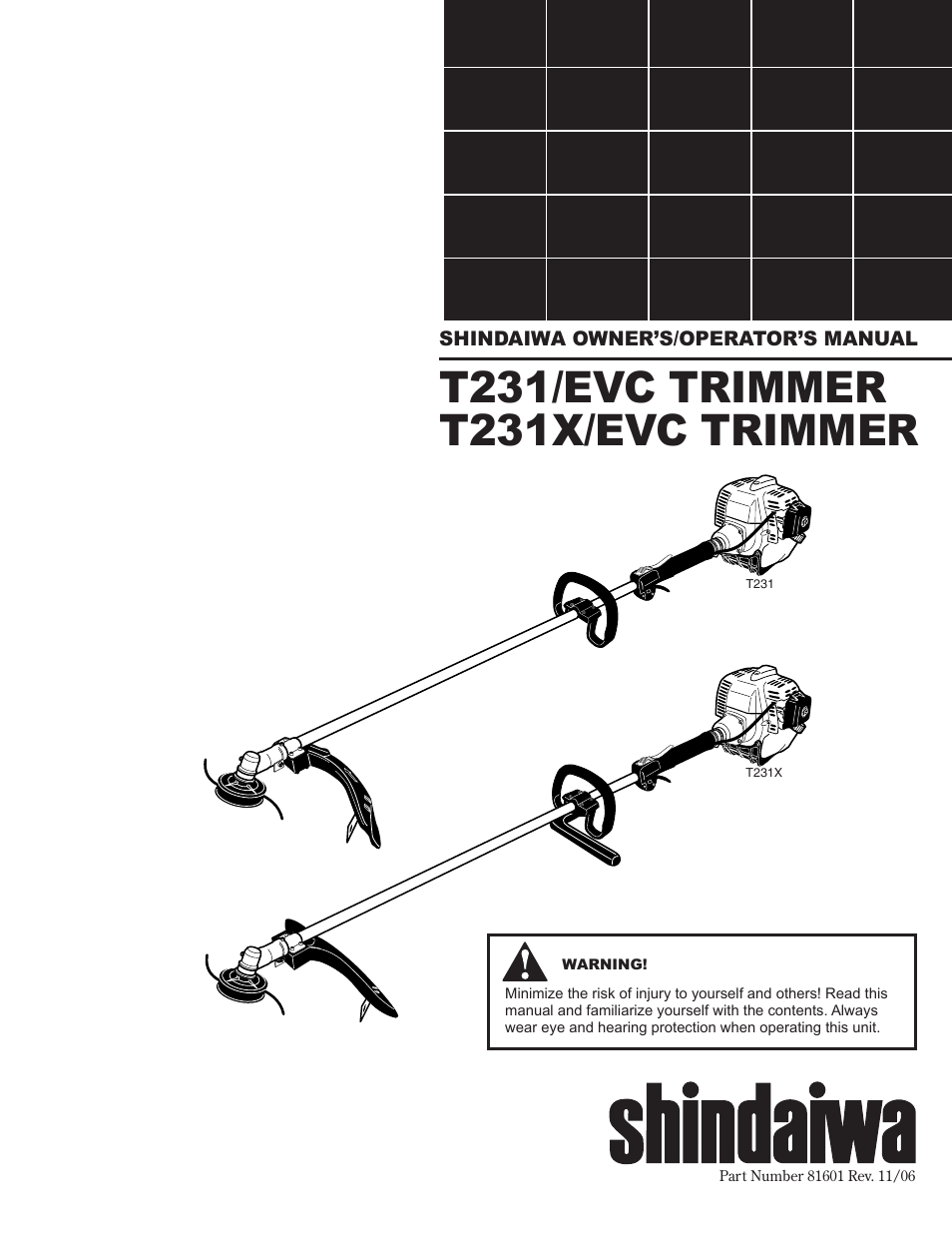 Shindaiwa 81601 User Manual | 40 pages