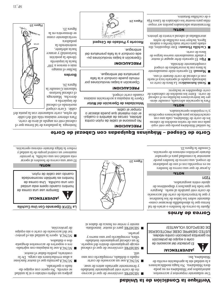 Correa de ar nés, Verifique la condición de la unidad | Shindaiwa 81601 User Manual | Page 30 / 40