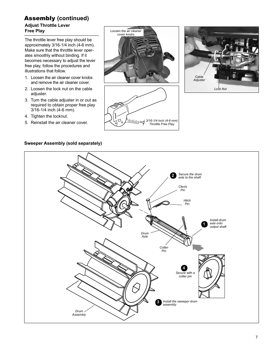 Assembly (continued) | Shindaiwa PowerBroom PS344 User Manual | Page 7 / 28