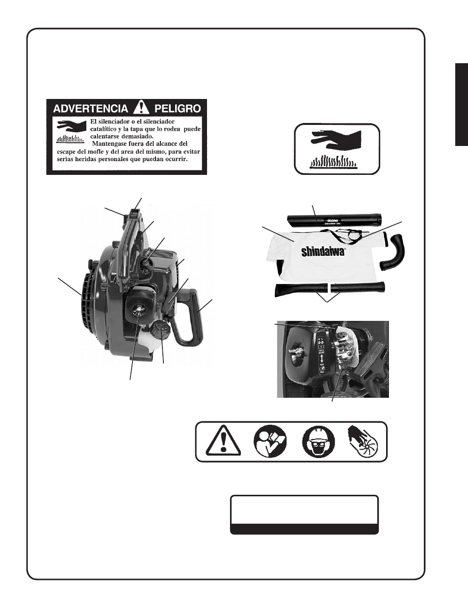 Categoría iii, Calcomanía de caliente (cerca del silenciador) | Shindaiwa SV212 User Manual | Page 35 / 84