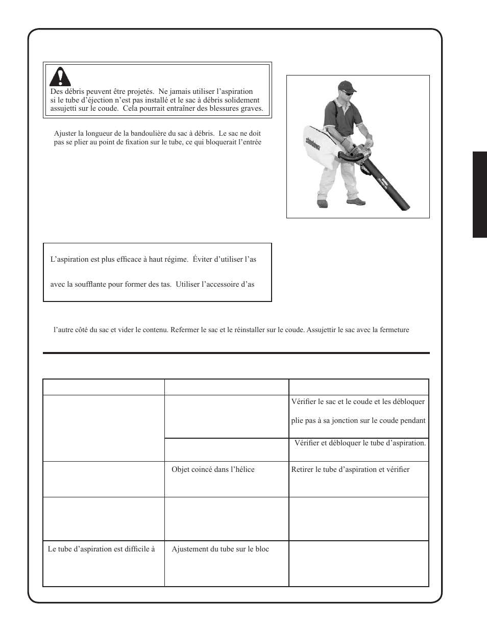 Avertissement | Shindaiwa SV212 User Manual | Page 71 / 84