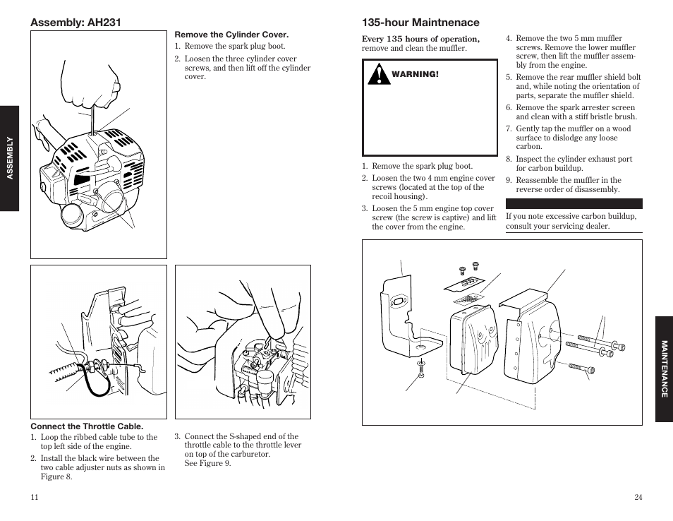 Assembly: ah231, Hour maintnenace | Shindaiwa 63848-94010 User Manual | Page 12 / 18