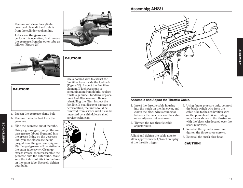 Assembly; ah231, Hour maintenance | Shindaiwa 63848-94010 User Manual | Page 13 / 18