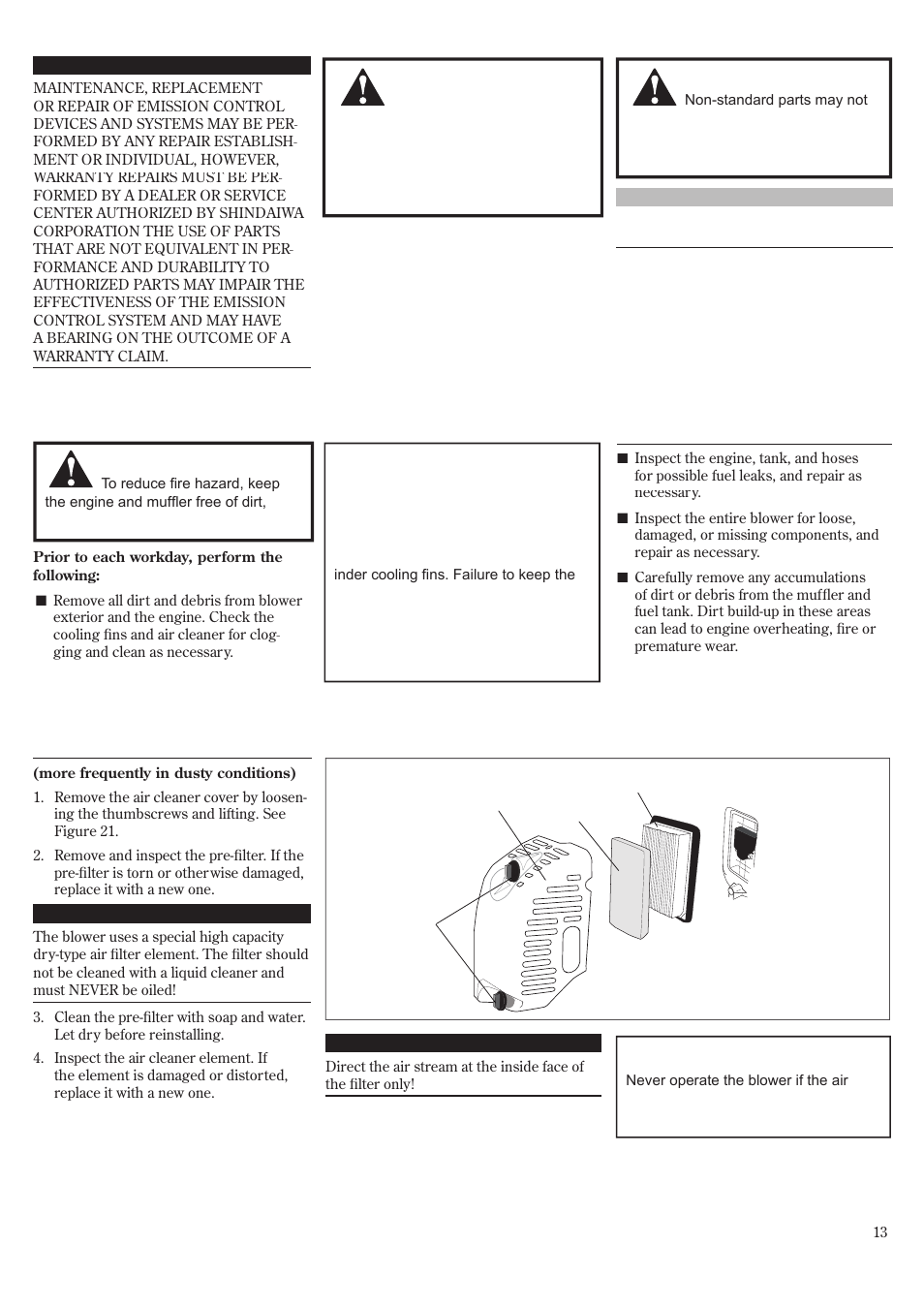 Maintenance | Shindaiwa EB8520 User Manual | Page 13 / 60