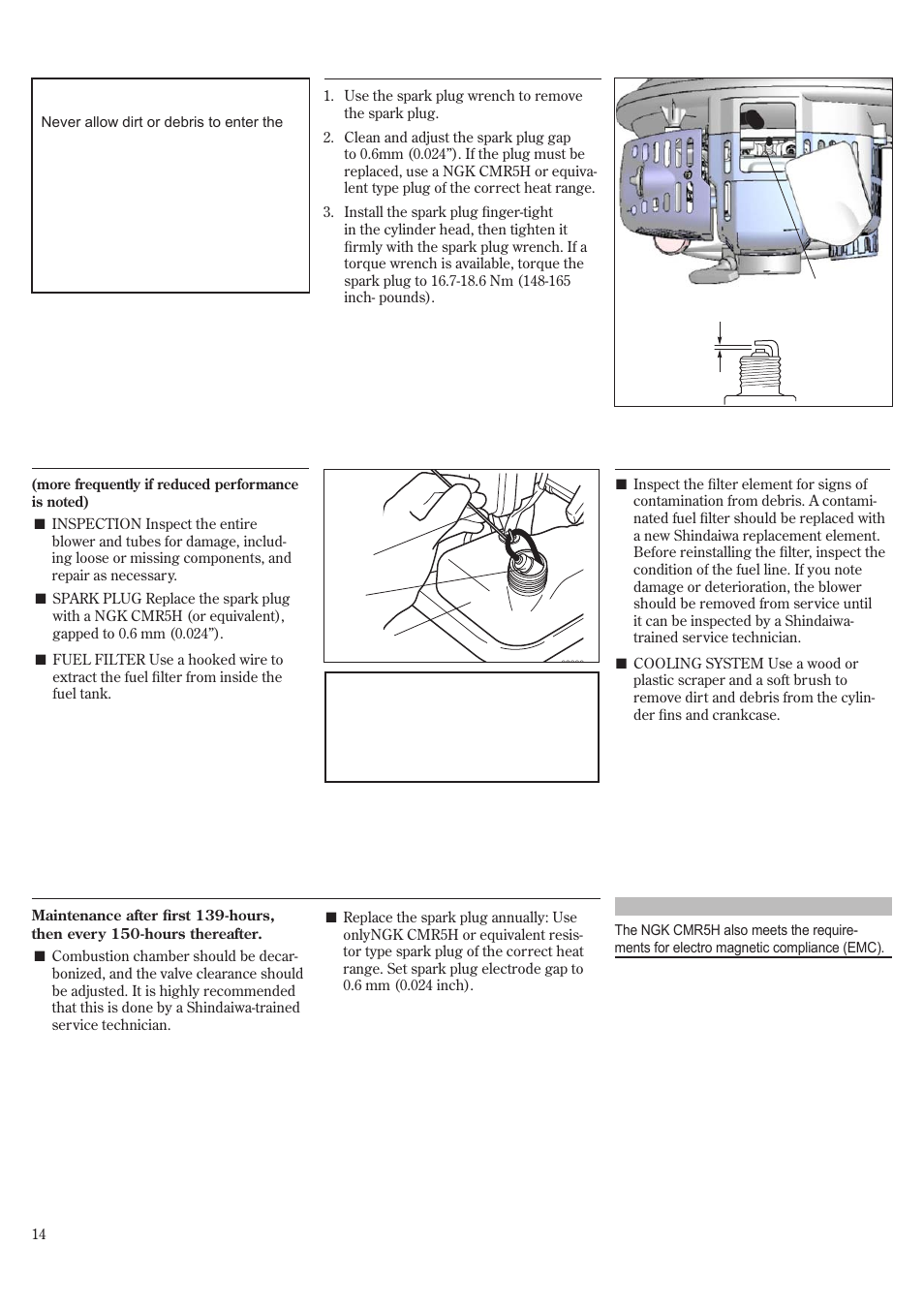Maintenance | Shindaiwa EB8520 User Manual | Page 14 / 60