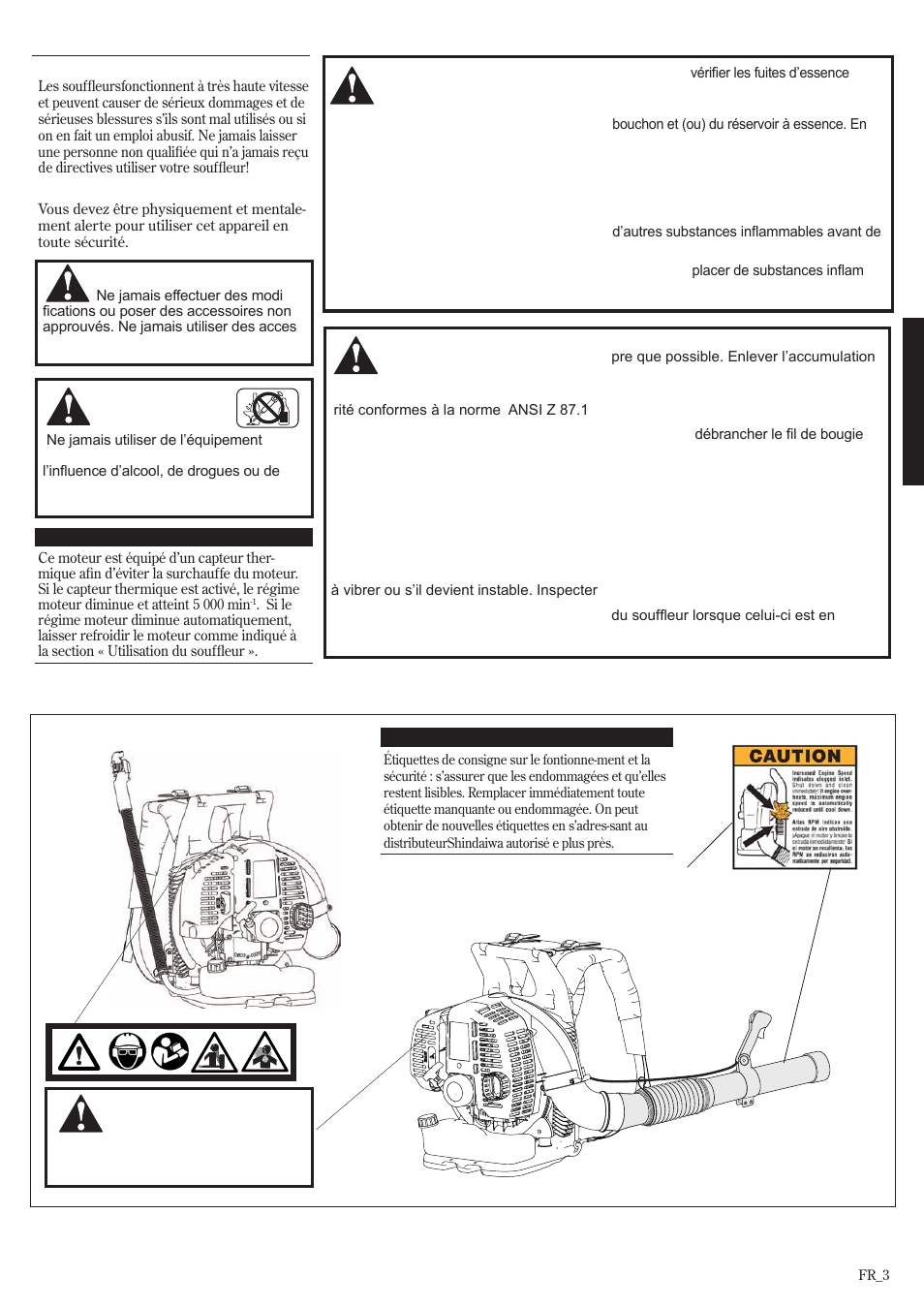 Sécurité | Shindaiwa EB8520 User Manual | Page 43 / 60