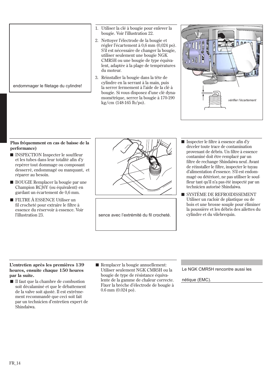 Entretien | Shindaiwa EB8520 User Manual | Page 54 / 60