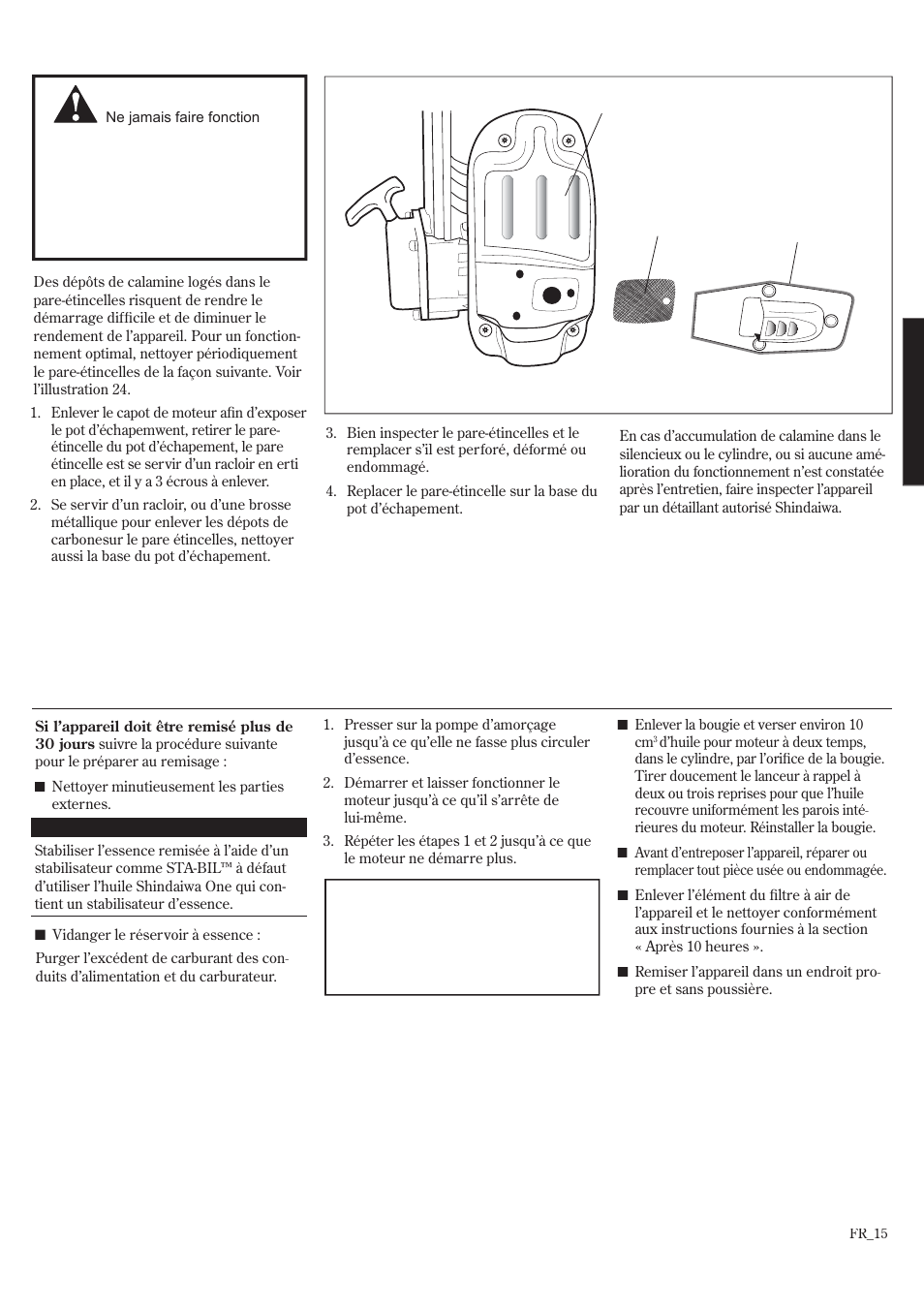 Remisage à long terme, Entretien | Shindaiwa EB8520 User Manual | Page 55 / 60